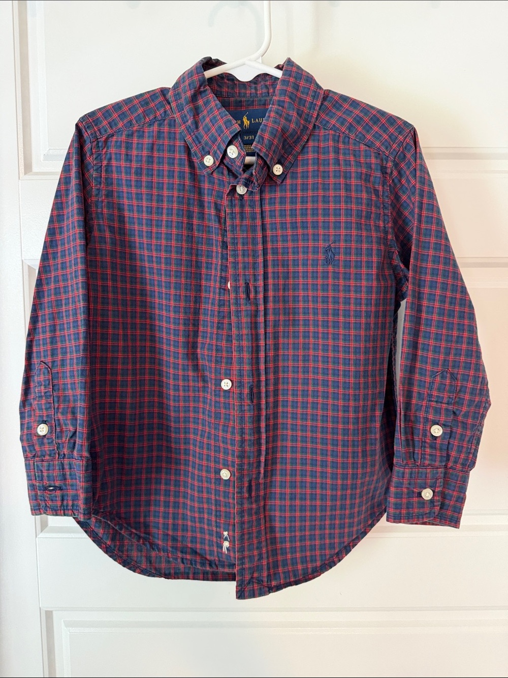 Ralph Lauren Navy & Red Plaid Button-Down Shirt